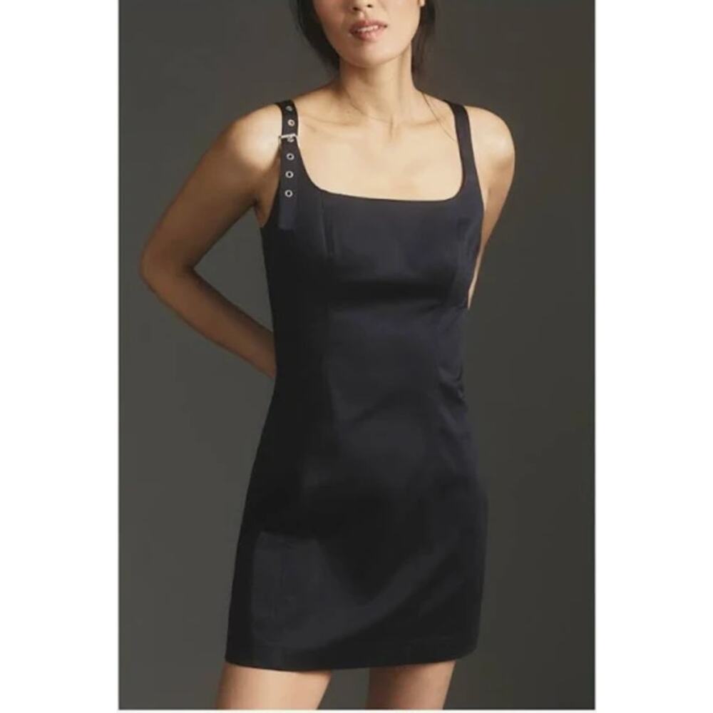 Maeve Navy Buckle Mini Dress XL